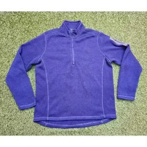 Eddie Bauer Mens XL Long Sleeve Half Zip Pullover Blue Fleece Sweater Shirt